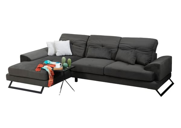 Chic Home Friida kulmasohva divaanilla 190x308 cm L, tummanharmaa