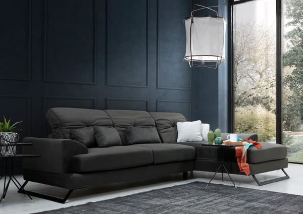 Chic Home Friida kulmasohva divaanilla 190x308 cm R, tummanharmaa