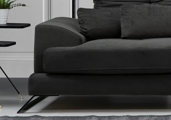 Chic Home Friida kulmasohva divaanilla 190x308 cm R, tummanharmaa