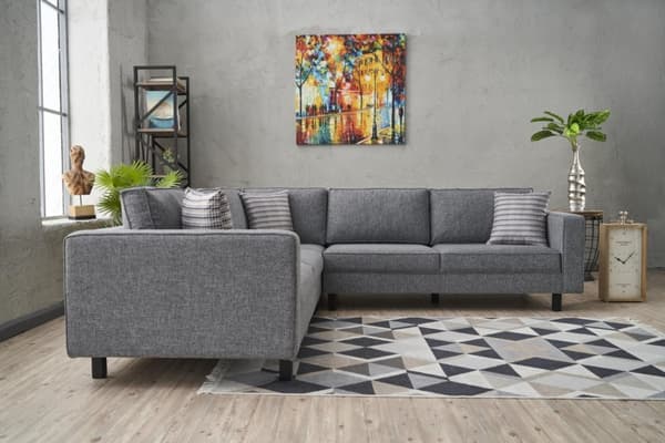 Chic Home Kaarina Pellava kulmasohva 258x258 cm, harmaa
