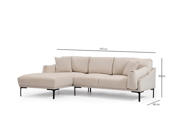 Chic Home Leila kulmasohva divaanilla 255x150 cm L, beige
