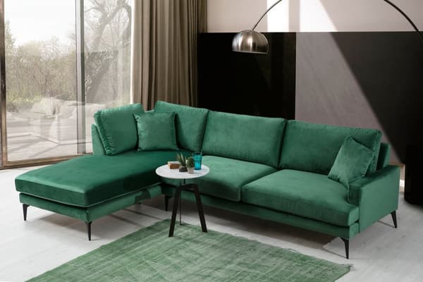 Chic Home Pauliina kulmasohva divaanilla 283x180 cm L, vihreä