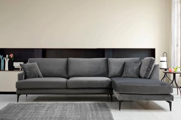 Chic Home Pauliina kulmasohva divaanilla 283x180 cm R, antrasiitti