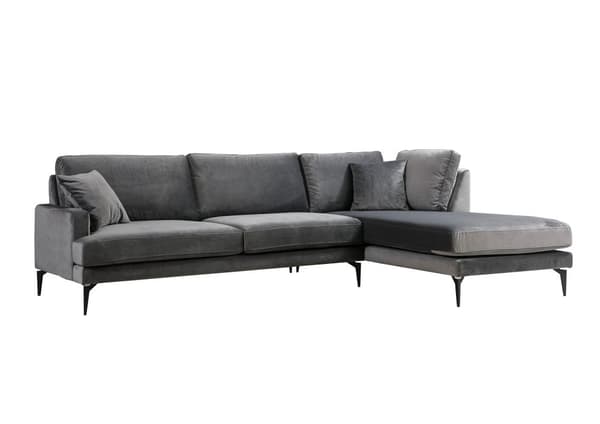 Chic Home Pauliina kulmasohva divaanilla 283x180 cm R, antrasiitti
