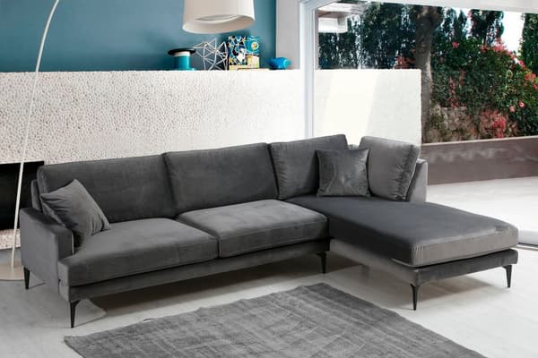 Chic Home Pauliina kulmasohva divaanilla 283x180 cm R, antrasiitti