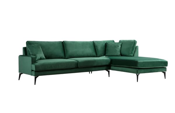 Chic Home Pauliina kulmasohva divaanilla 283x180 cm R, vihreä