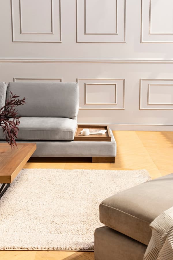 Chic Home Tuire kulmasohva rahilla ja sivupöydällä 313x193 cm L, vaaleanharmaa