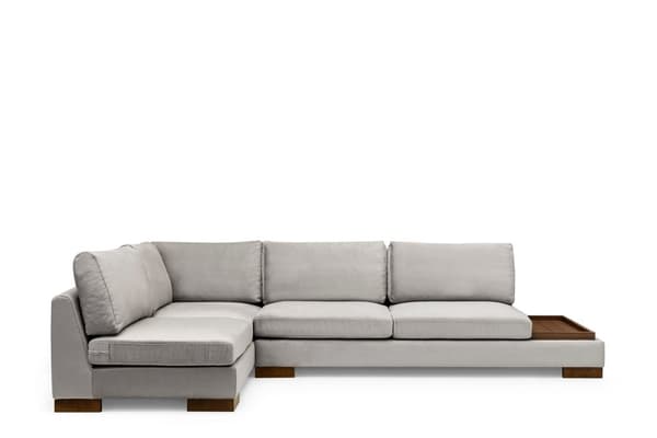 Chic Home Tuire kulmasohva rahilla ja sivupöydällä 313x193 cm L, vaaleanharmaa