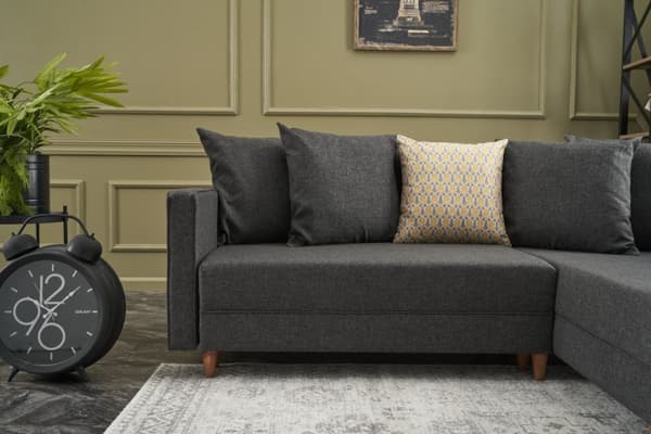 Chic Home Alina kulmavuodesohva divaanilla 215x150 cm R, antrasiitti