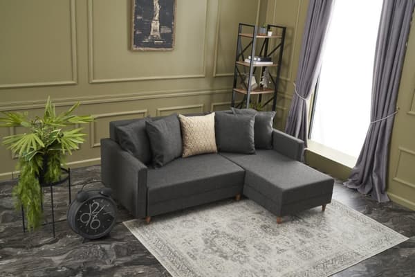 Chic Home Alina kulmavuodesohva divaanilla 215x150 cm R, antrasiitti