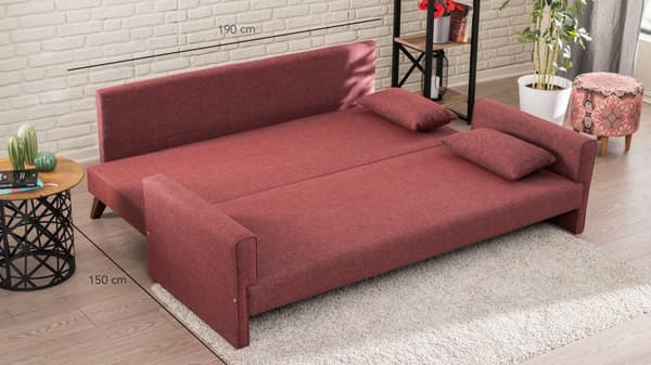 Chic Home Bea 3-istuttava vuodesohva 208 cm, punainen