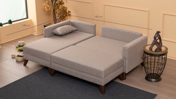 Chic Home Bea kulmavuodesohva rahilla 205x140 cm L, ruskea