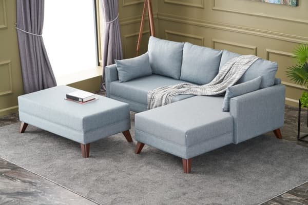 Chic Home Bea kulmavuodesohva rahilla 205x140 cm R, sininen