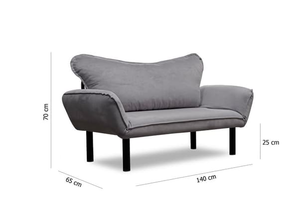 Chic Home Chloe 2-istuttava vuodesohva 140 cm, harmaa