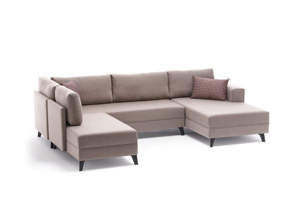 Chic Home Elsa kulmavuodesohva divaanilla 300x202 cm, vaaleanbeige