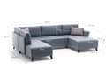 Pikkukuva 9 / 9: Chic Home Elsa kulmavuodesohva divaanilla 300x202 cm, vaaleanbeige