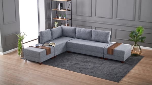 Chic Home Floora kulmavuodesohva 210x280 cm R, vaaleanharmaa