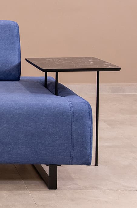 Chic Home Inkeri 3-istuttava vuodesohva sivupöydällä 220 cm, sininen