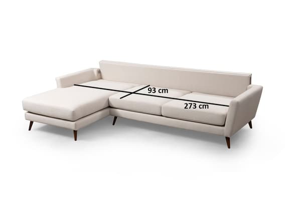 Chic Home Maaninka kulmavuodesohva divaanilla 303x168 cm, L vaaleanbeige