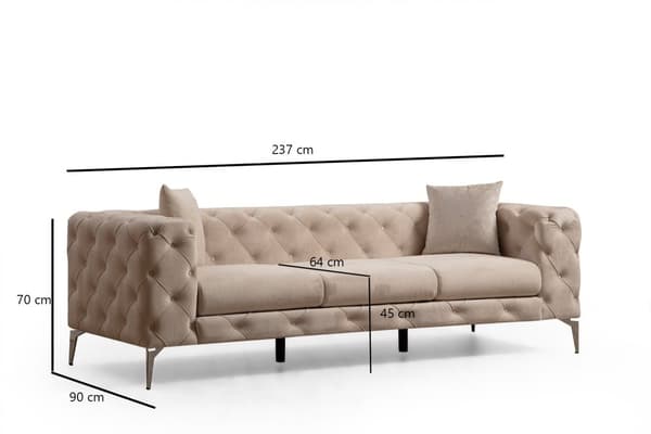 Chic Home Aino 3-istuttava sohva 237 cm, beige