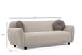 Pikkukuva 7 / 7: Chic Home Edna 3-istuttava sohva 222 cm, beige