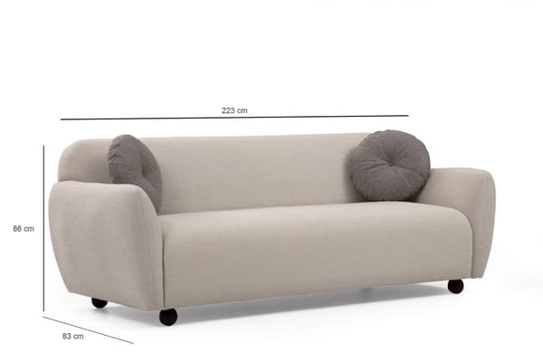Chic Home Edna 3-istuttava sohva 222 cm, beige