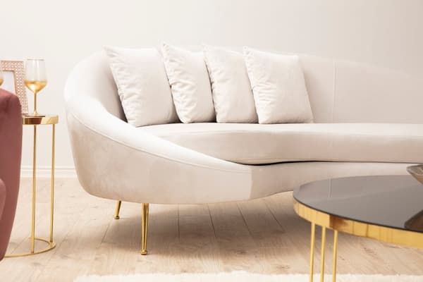 Chic Home Else 3-istuttava sohva, kaareva 255x120 cm L, beige