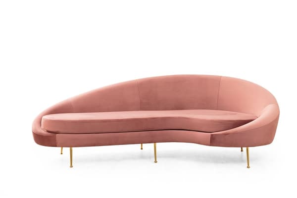 Chic Home Else 3-istuttava sohva, kaareva 255x120 cm R, roosa
