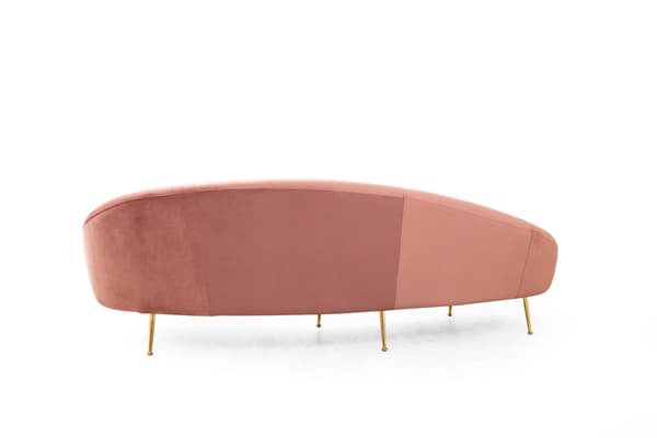 Chic Home Else 3-istuttava sohva, kaareva 255x120 cm R, roosa