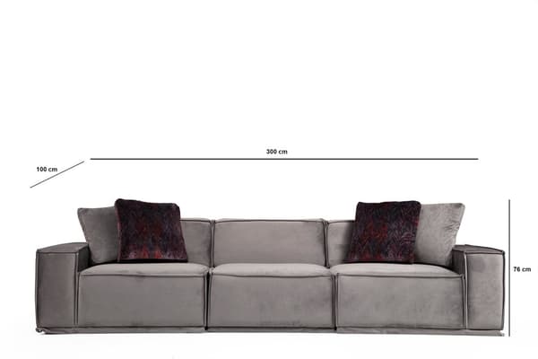 Chic Home Lea 3-istuttava sohva 300 cm, harmaa