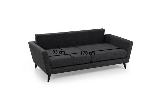 Chic Home Maaninka 3-istuttava sohva 215 cm, tummanharmaa