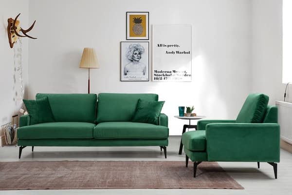 Chic Home Pauliina 3-istuttava sohva 205 cm, vihreä