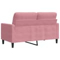 Miniatyrbild 7 av 9: vidaXL Soffa 2-sits rosa 120 cm sammet