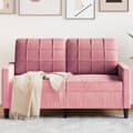 Miniatyrbild 2 av 9: vidaXL Soffa 2-sits rosa 120 cm sammet