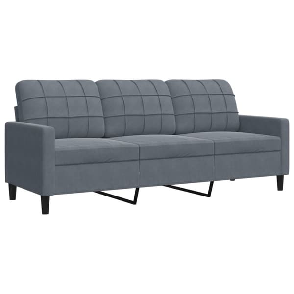 vidaXL sofasæt 3 dele med hynder velour mørkegrå