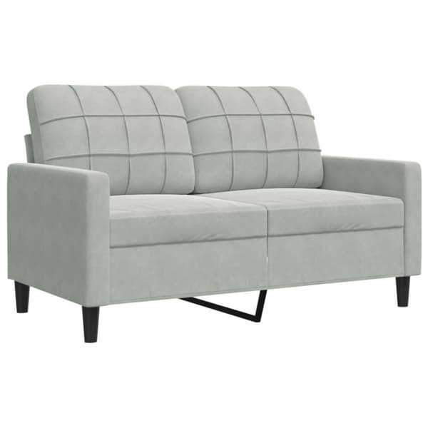 vidaXL sofasæt 3 dele med hynder velour lysegrå