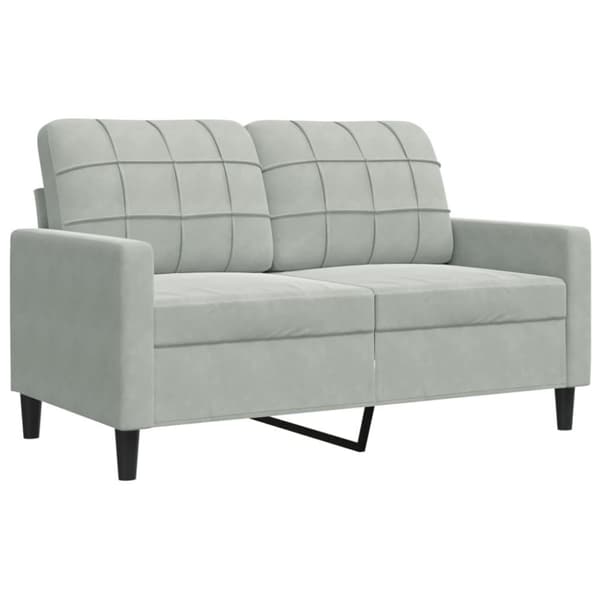 vidaXL sofasæt 2 dele med hynder velour lysegrå