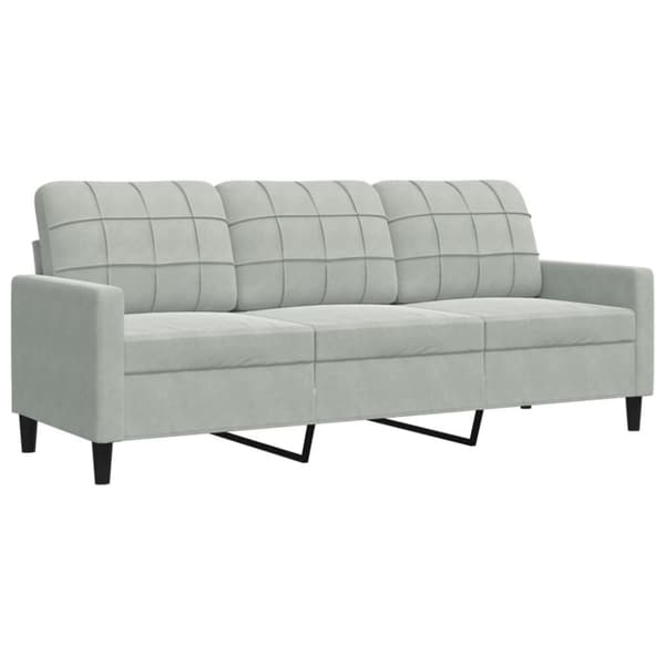 vidaXL 3-sitssoffa ljusgrå 180 cm sammet