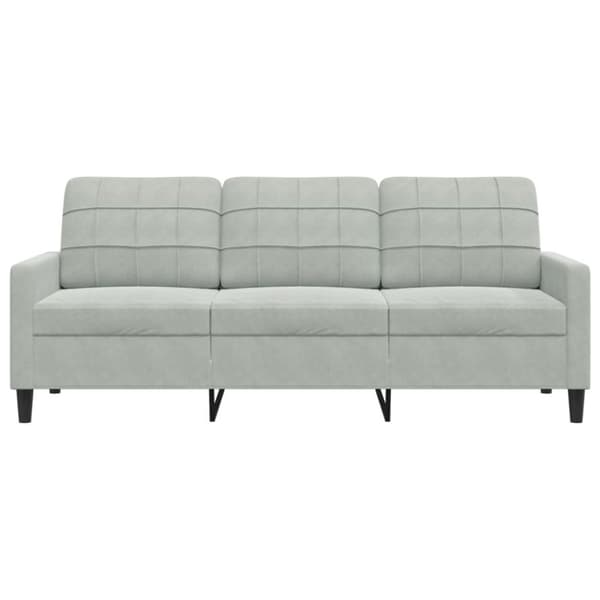 vidaXL 3-sitssoffa ljusgrå 180 cm sammet