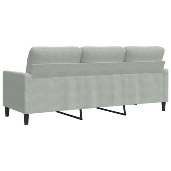 vidaXL 3-sitssoffa ljusgrå 180 cm sammet