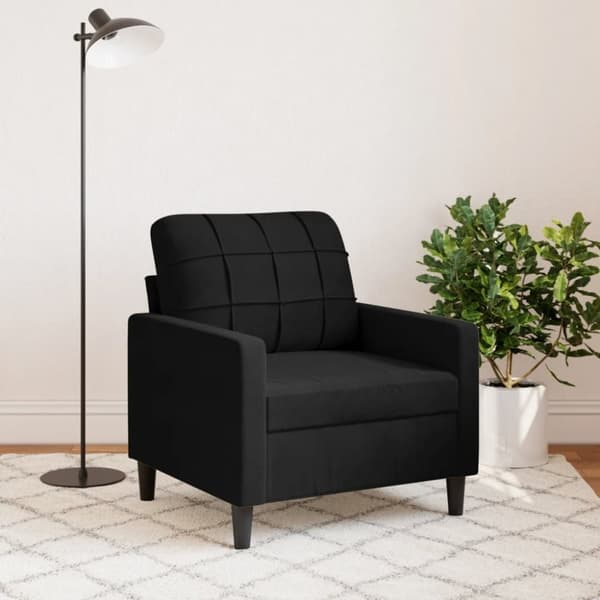 vidaXL lænestol 60 cm velour sort
