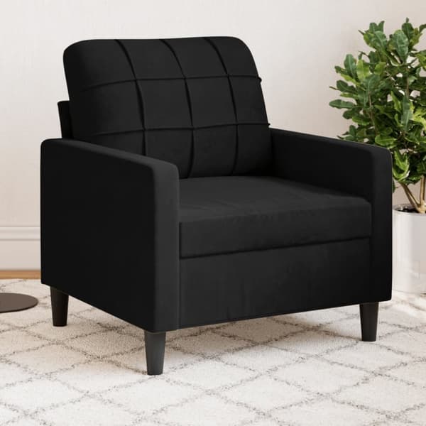 vidaXL lænestol 60 cm velour sort