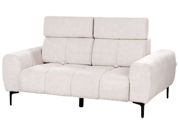 Sofa Beige Stoff 2-seters med Justerbare Nakkestøtter Moderne møbler til stuen