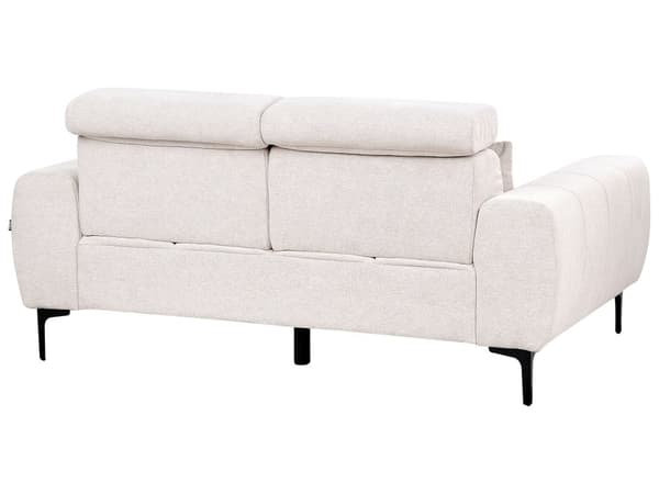 Sofa Beige Stoff 2-seters med Justerbare Nakkestøtter Moderne møbler til stuen