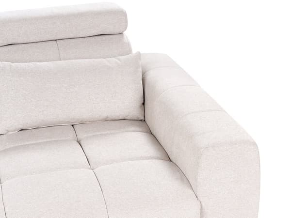 Sofa Beige Stoff 2-seters med Justerbare Nakkestøtter Moderne møbler til stuen