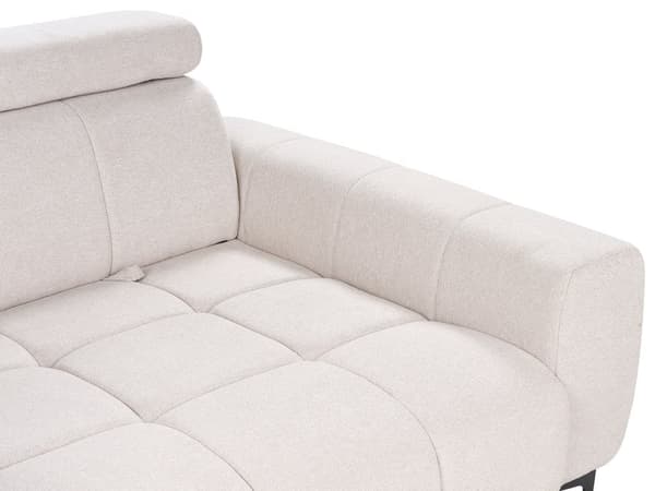 Sofa Beige Stoff 2-seters med Justerbare Nakkestøtter Moderne møbler til stuen