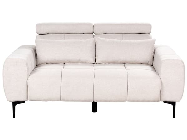 Sofa Beige Stoff 2-seters med Justerbare Nakkestøtter Moderne møbler til stuen