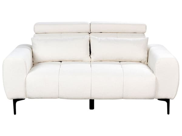 Sofa Hvit Boucle 2-seters Polstring med Justerbare Nakkestøtter Moderne stil Stuemøbler