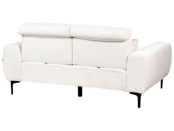 Sofa Hvit Boucle 2-seters Polstring med Justerbare Nakkestøtter Moderne stil Stuemøbler