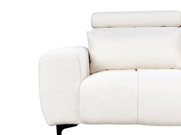 Sofa Hvit Boucle 2-seters Polstring med Justerbare Nakkestøtter Moderne stil Stuemøbler